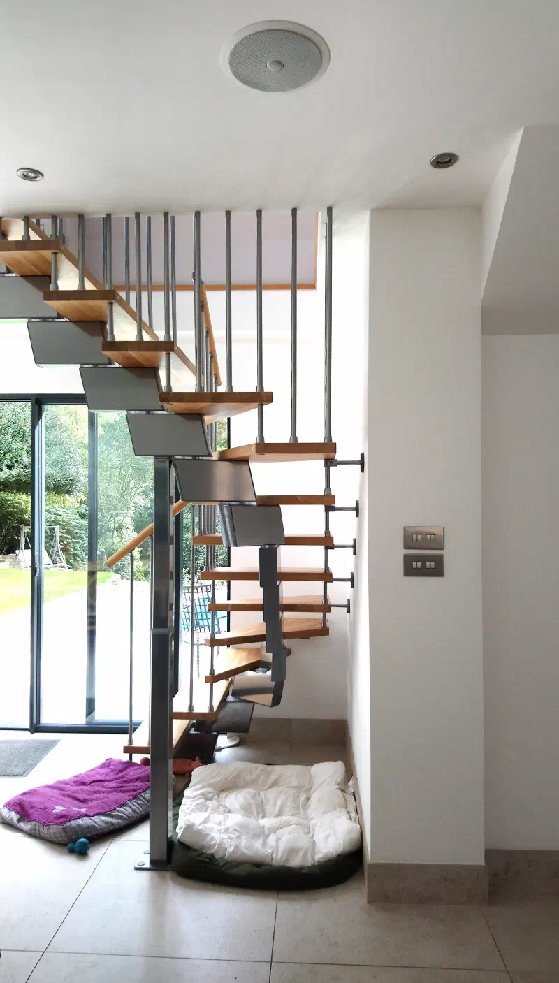 A further view of the spiral staircase within the house