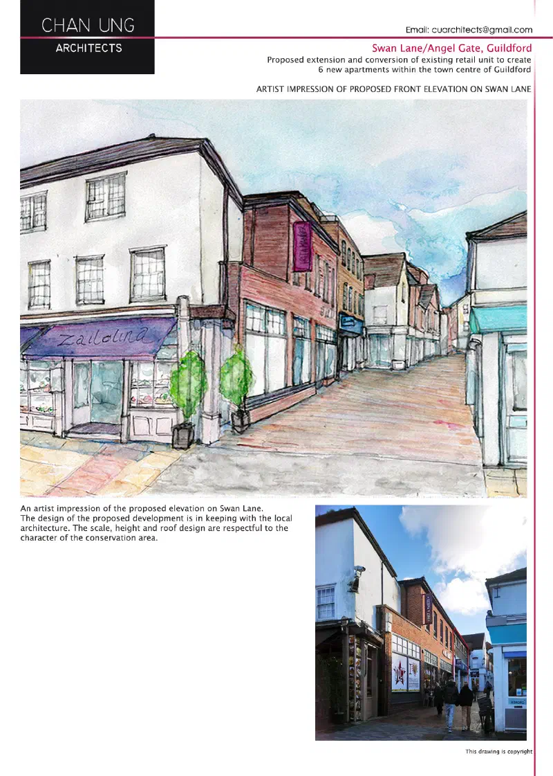 Artist's impression of the proposed Swan Lane frontage.